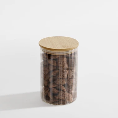 Skleněná dóza s bambusovým víkem 970 ml