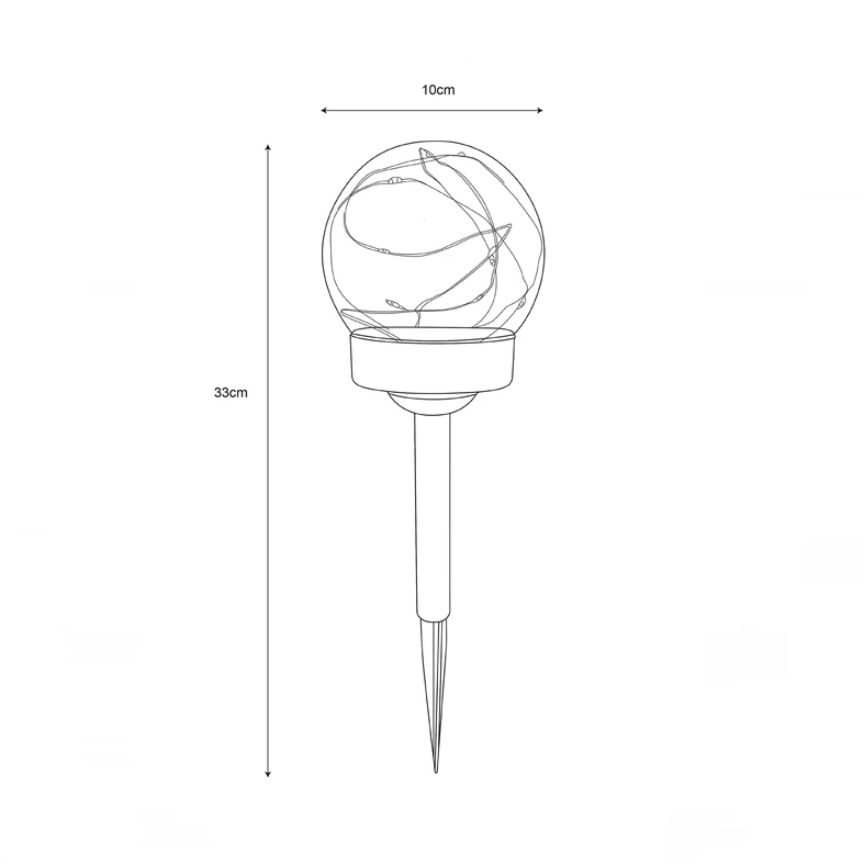 Lampa outdoorowa solarna IP44 ciemnoszara - wymiary.