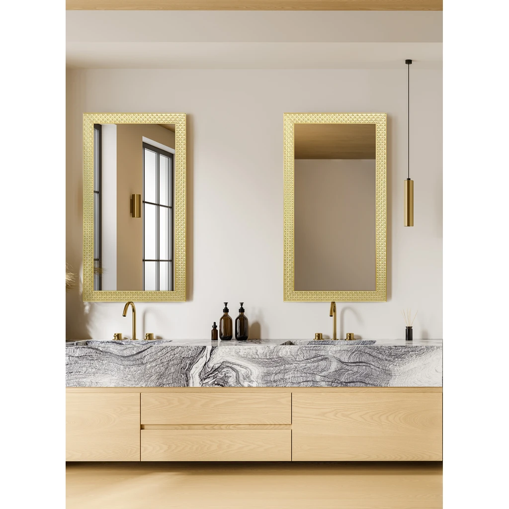 Zrcadlo ve zlatém rámu DIAME 76x136 cm