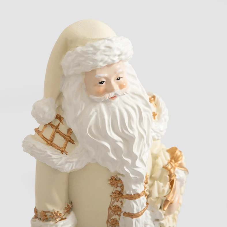 Vánoční dekorace Mikuláš bílo-zlatý