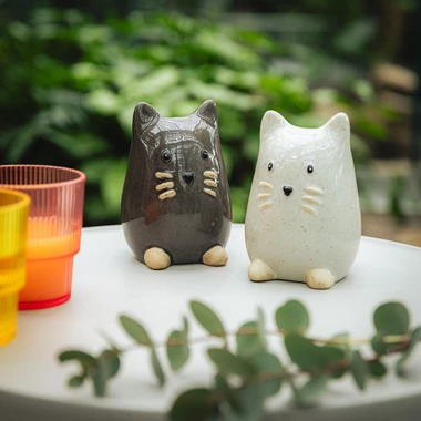 Porcelánová figurka, kočka, 13 cm, MIX