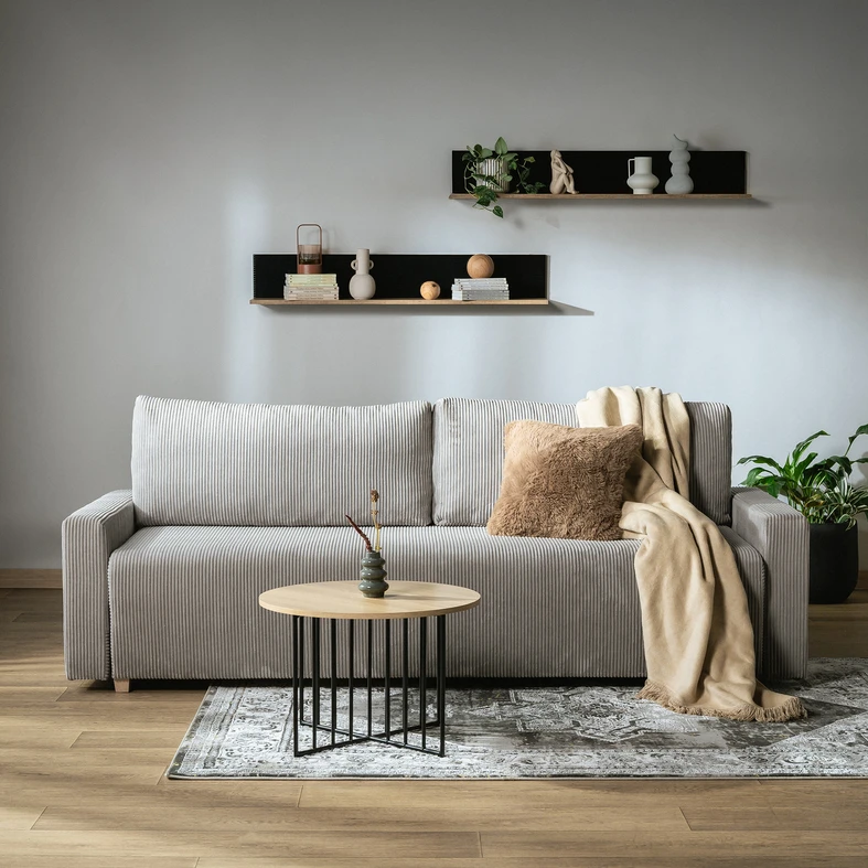 Šedá manšestrová pohovka DIEGO