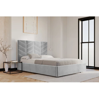 Popelavá čalouněná postel VIVIANE CORTO 160x200 cm