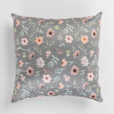 Dekorační šedý povlak na polštář DAISY 45x45 cm