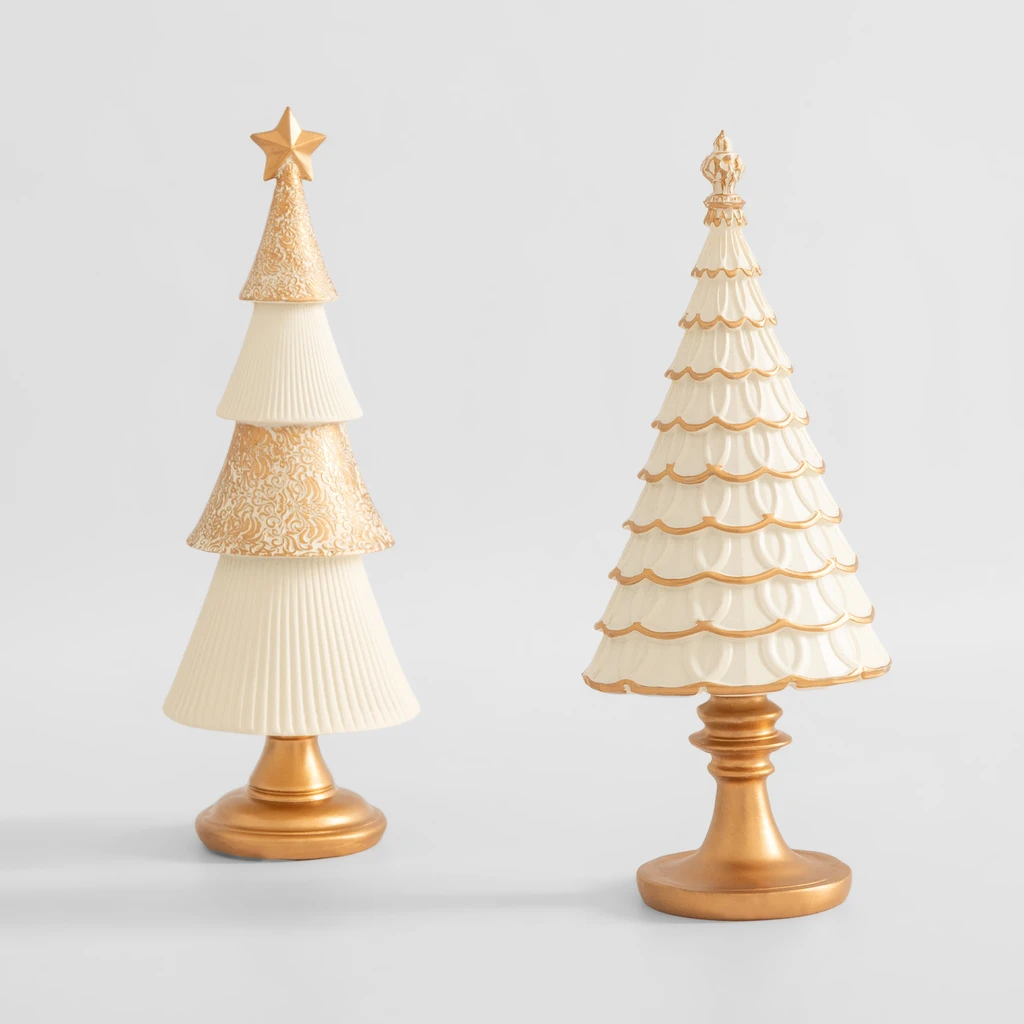 Dekorace vánoční stromek bílý 23 cm