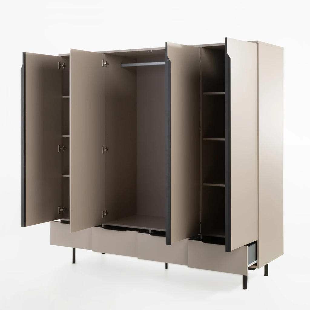 Šatní skříň se zásuvkami cappuccino DAMIEN