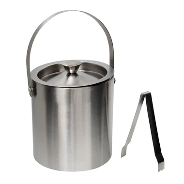 Kovový kbelík na led s kleštěmi