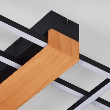 Geometrické LED stropní svítidlo z borovicového dřeva MINAR 54 cm