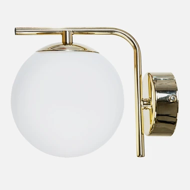Moderní bílo-zlaté kulovité nástěnné svítidlo AURORA