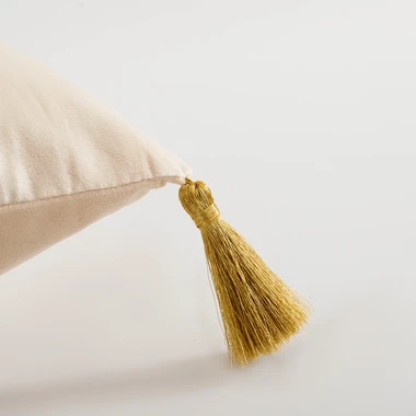 Povlak na polštář BORNEO krémový se zlatými listy 45x45 cm