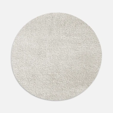 Krémový kulatý koberec FURRY 60 cm