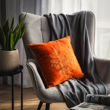 Oranžový dekorační povlak na polštář MAIRO 45x45 cm