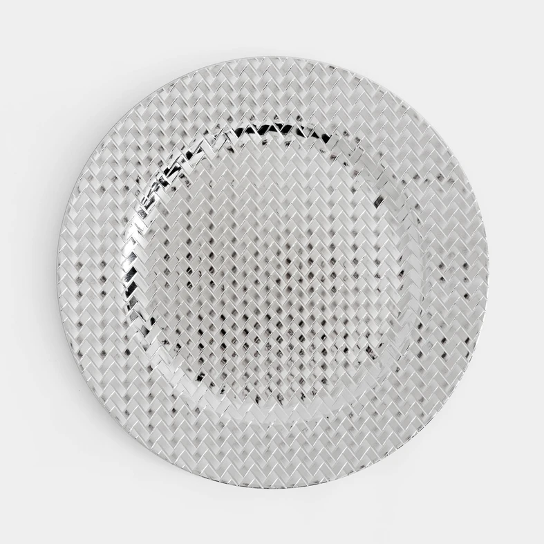 Dekorační talíř podtalíř stříbrný 33 cm