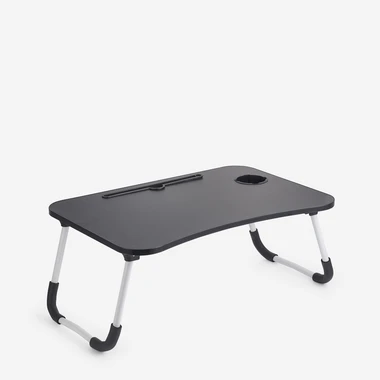 Skládací stolek na notebook 40x60x26 cm, černo-bílý