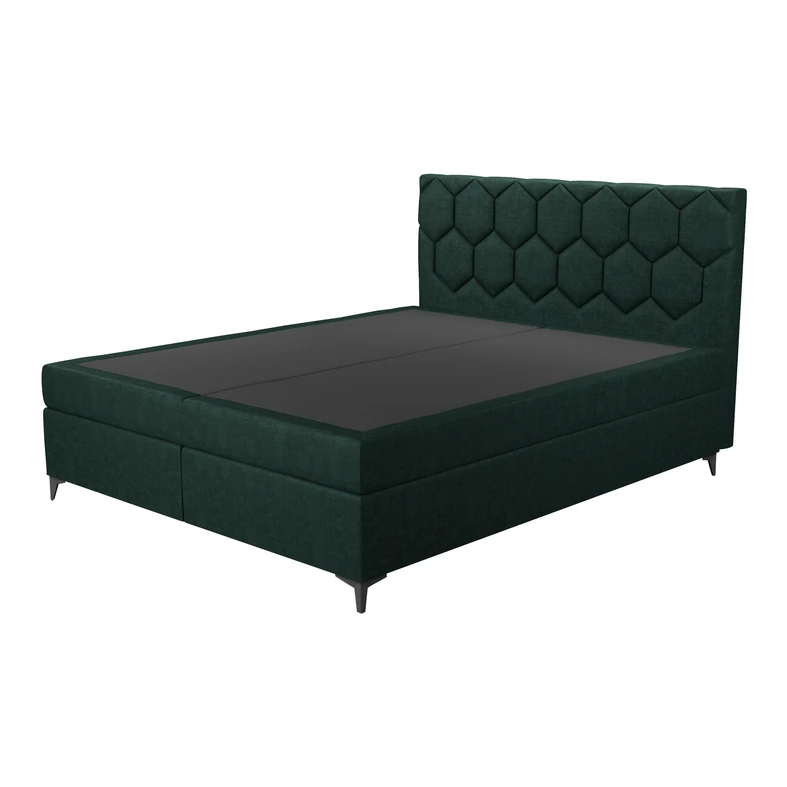 Postel boxspring s úložným prostorem zelená MEGAN PU 180x200 cm