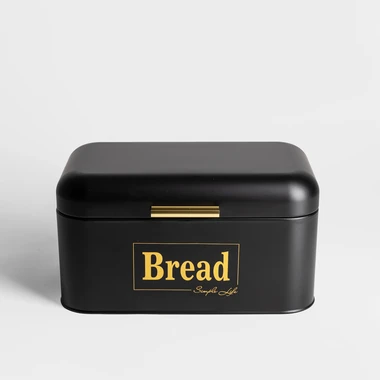 Kovový chlebník 30,5x20,7x15,1 cm černý