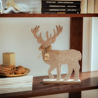 Vánoční figurka JELÍNEK béžový 31 cm