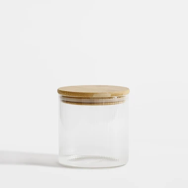 Skleněná dóza s bambusovým víkem 600 ml