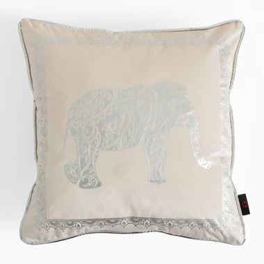 Bílý povlak na polštář se slonem DAIRA 45x45 cm