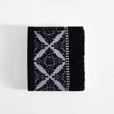 Černo-bílý bavlněný ručník AGADIR 30x50 cm