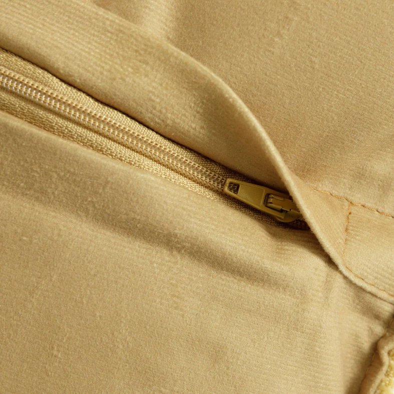 Musztardowa poszewka ozdobna szenilowa