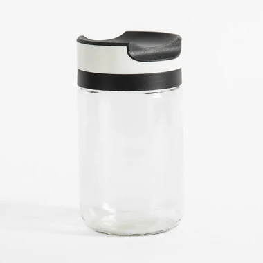 Skleněná nádoba s černo-bílým víkem 650 ml