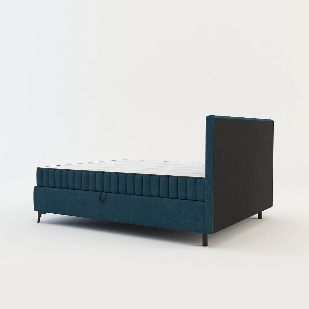 Postel boxspring VERONA 140x200 cm tmavě modrá