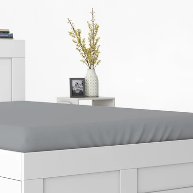 Šedé saténové prostěradlo s gumou PURE 220x200 cm