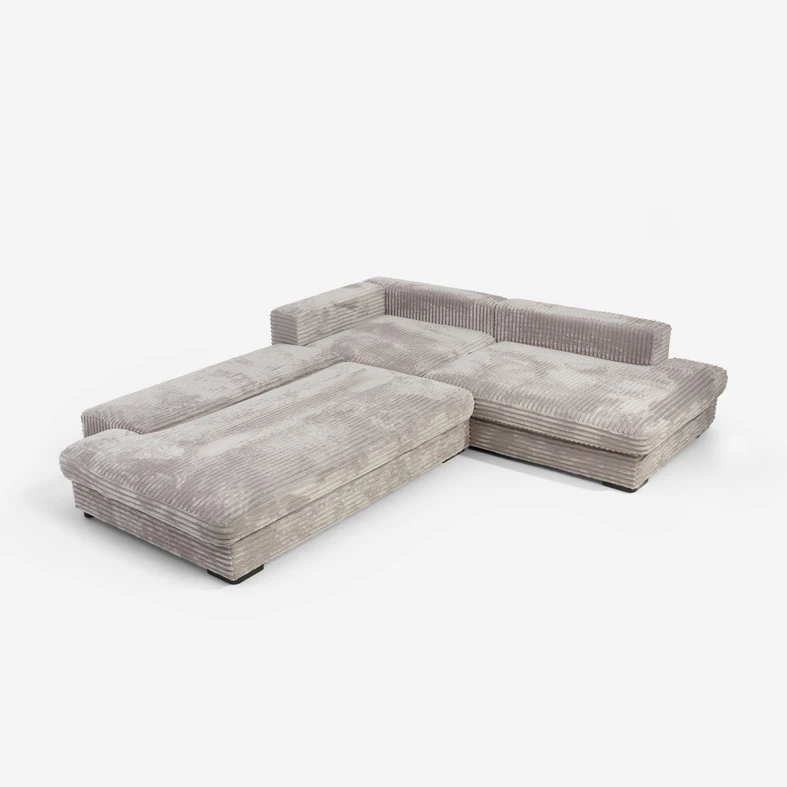 Šedá rozkládací rohová sedací souprava LYNETTE pravá