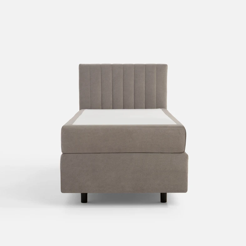 Šedá postel boxspring s matrací SILLA 90x200 cm