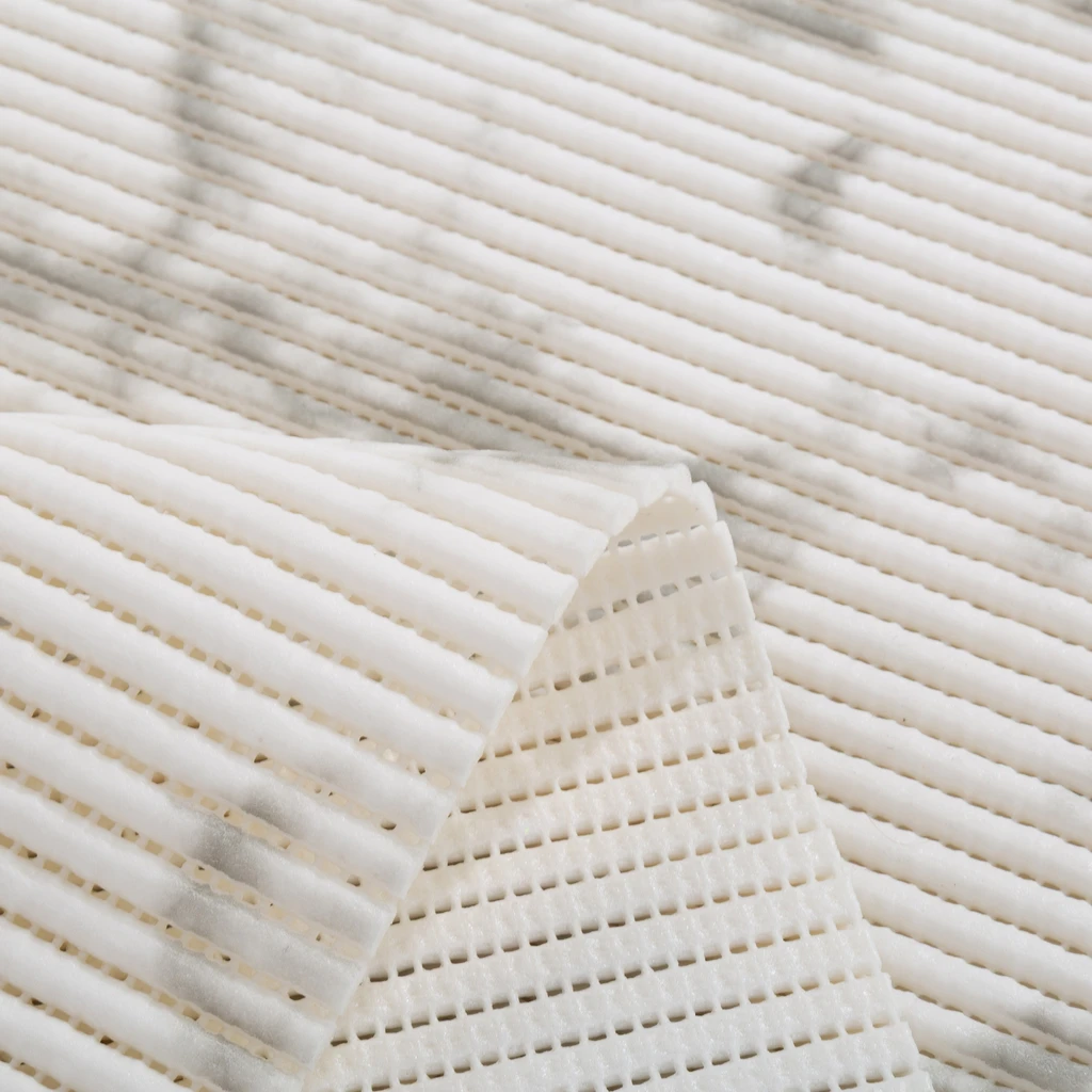 Koupelnová předložka CANARIA, bílá-šedá, 65x150 cm