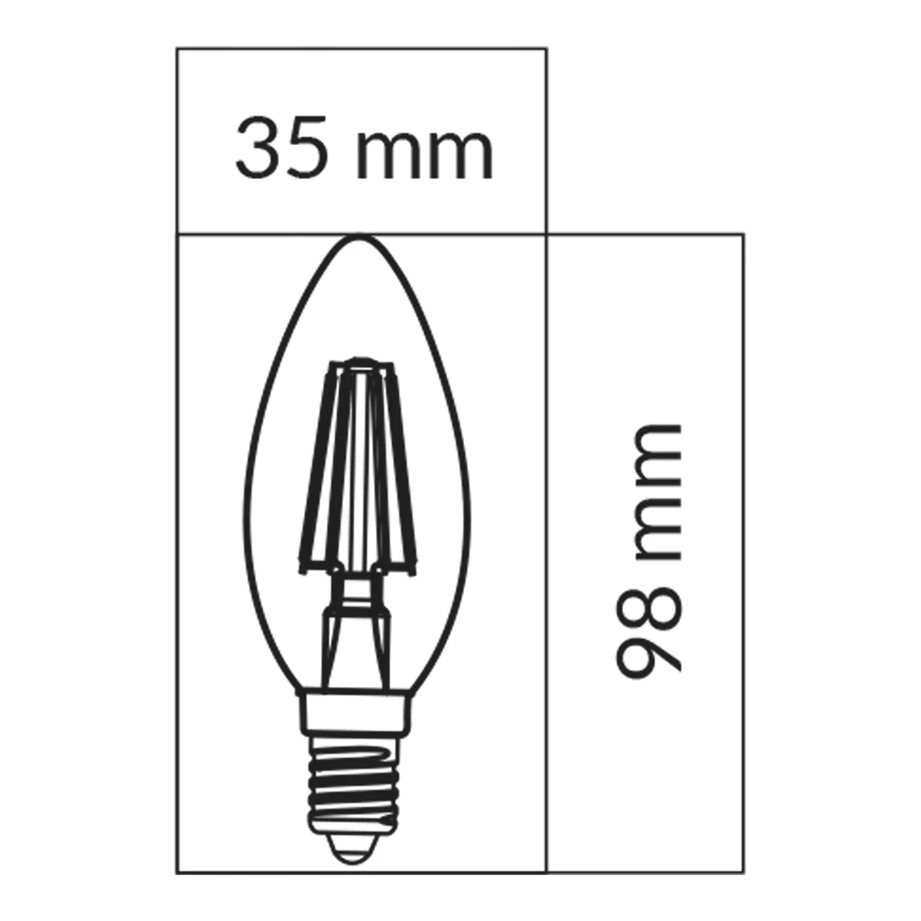 LED žárovka E14 6 W ORO-E14-C35-FL-CLARO-6 W-WW teplá barva