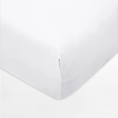 Bílé jersey prostěradlo s gumou IVETTE 200x220 cm