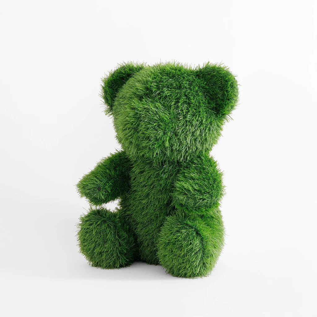Figurka na zahradu, medvídek, umělá tráva, 50 cm