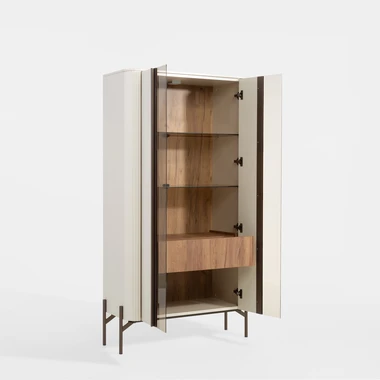 Vitrína RONDO s osvětlením kašmírový matný lak