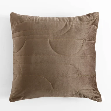 Dekorační povlak na polštář CHARLOTTE hnědý se zlatou nití 45x45 cm