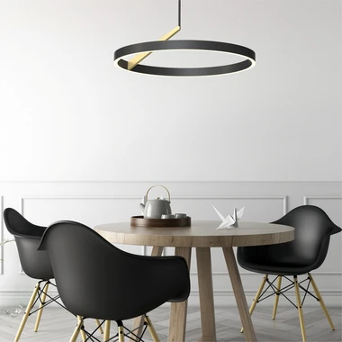 Černé závěsné LED svítidlo mALU s dálkovým ovládáním