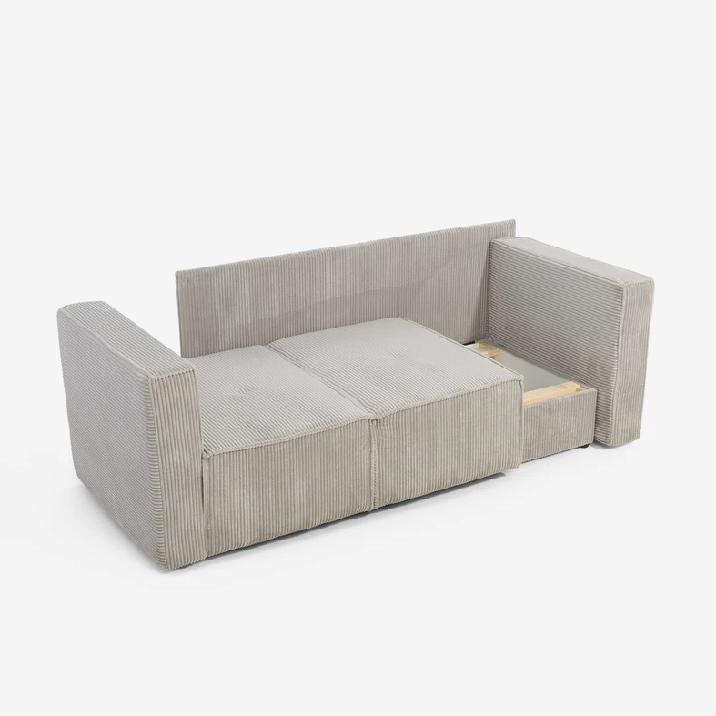 Manšestrová dvoumístná rozkládací pohovka LUSO pravá