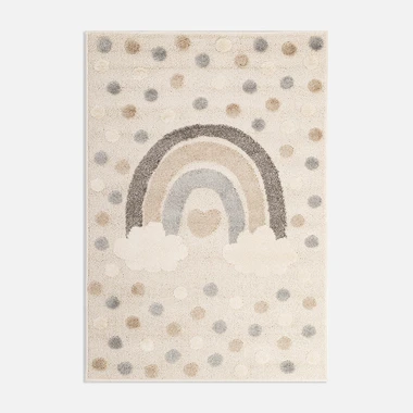 Tmavě krémový koberec s duhou CLUDI 160x230 cm