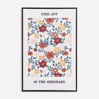 Obraz KVĚTINY, černý rám 38x58 cm