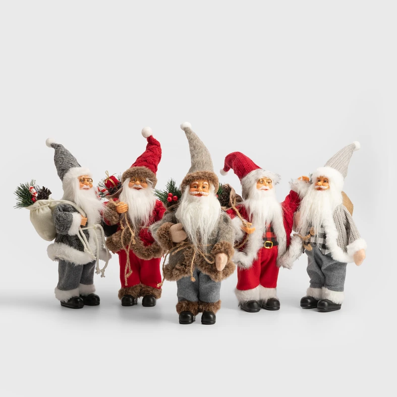 Vánoční figurka Mikuláš 40 cm šedohnědý