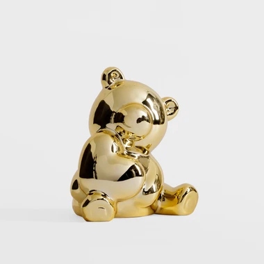 Dekorativní zlatá figurka medvěd 12,8 cm