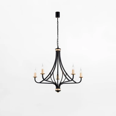Černo-zlaté závěsné svítidlo LORENZO 5