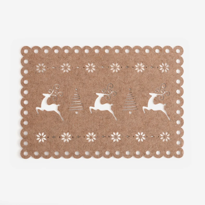 Vánoční prostíraní na stůl hnědá 44,5x29,5 cm