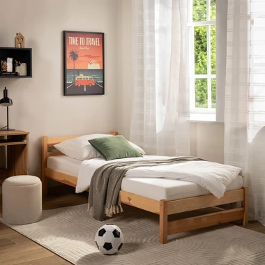 Dřevěná postel s roštem KAROL 90x200 cm