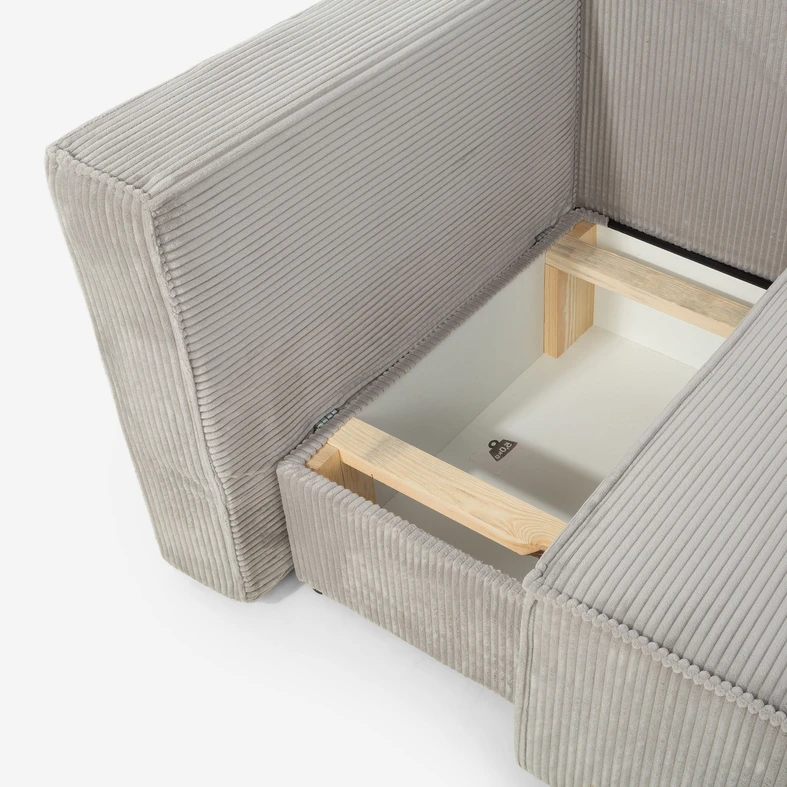 Manšestrová dvoumístná rozkládací pohovka LUSO levá