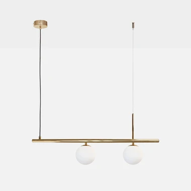 Zlaté závěsné svítidlo 2 koule FARO