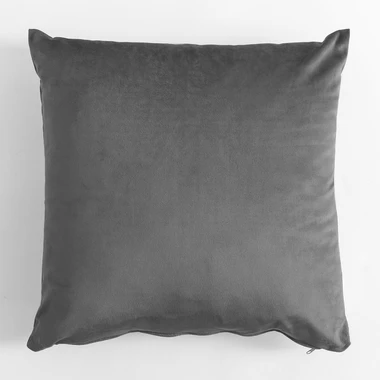 Šedý dekorační velurový polštář VELVIO 45x45 cm