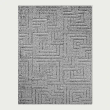 Šedý koberec geometrický LA CASA 3D 200x290 cm