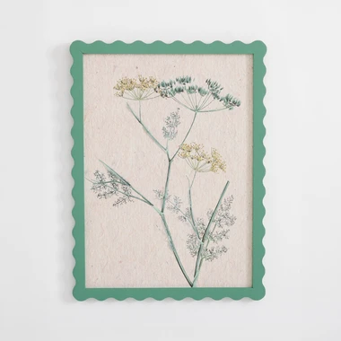 Botanický obraz větviček kopru, béžovo-zelený 30x40 cm